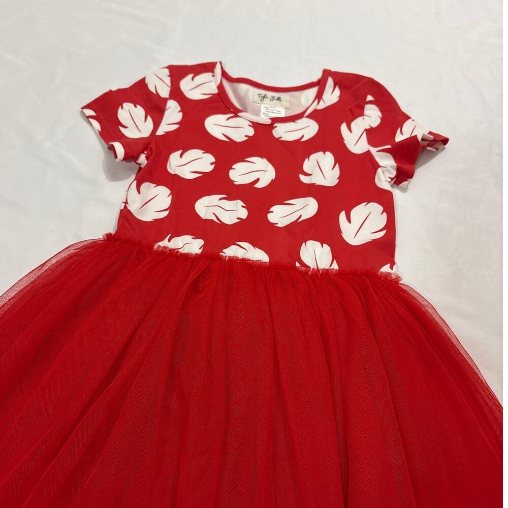 Taylor Joelle Girls 8 Lilo Red Tropical Tutu Dress Costume Disney Fun Party - Picture 2 of 4